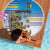 Cook Islands Va'a Race Beach Blanket Te Tatau Tattoos Sporty Style Glory Blue Color - Polynesian Pride