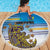 Cook Islands Va'a Race Beach Blanket Te Tatau Tattoos Sporty Style Glory Blue Color - Polynesian Pride