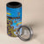 Personalised Cook Islands Va'a Race 4 in 1 Can Cooler Tumbler Te Tatau Tattoos Sporty Style Glory Blue Color - Polynesian Pride