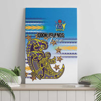 Cook Islands Va'a Race Canvas Wall Art Te Tatau Tattoos Sporty Style Glory Blue Color - Polynesian Pride