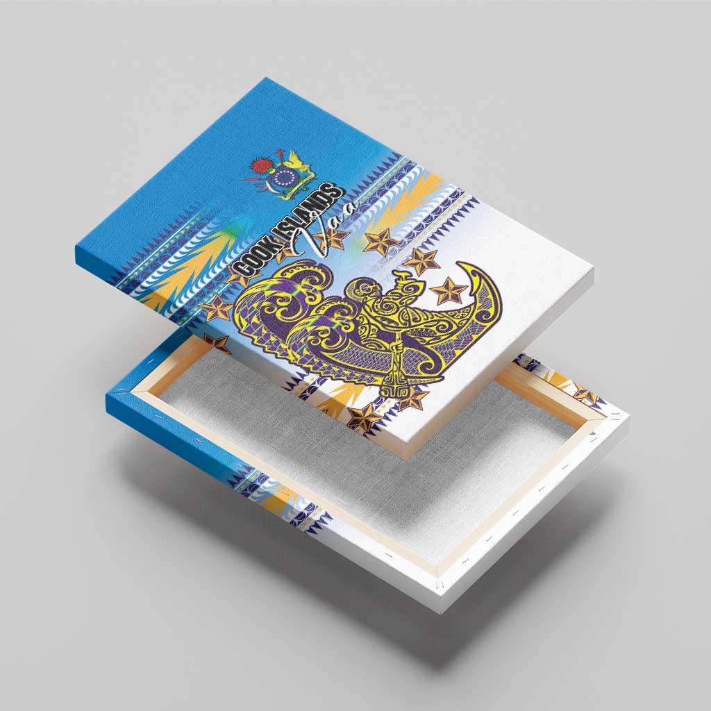 Cook Islands Va'a Race Canvas Wall Art Te Tatau Tattoos Sporty Style Glory Blue Color - Polynesian Pride