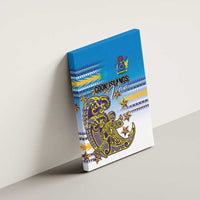 Cook Islands Va'a Race Canvas Wall Art Te Tatau Tattoos Sporty Style Glory Blue Color - Polynesian Pride