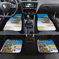 Personalised Cook Islands Va'a Race Car Mats Te Tatau Tattoos Sporty Style Glory Blue Color - Polynesian Pride