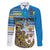 Personalised Cook Islands Va'a Race Family Matching Long Sleeve Bodycon Dress and Hawaiian Shirt Te Tatau Tattoos Sporty Style Glory Blue Color - Polynesian Pride