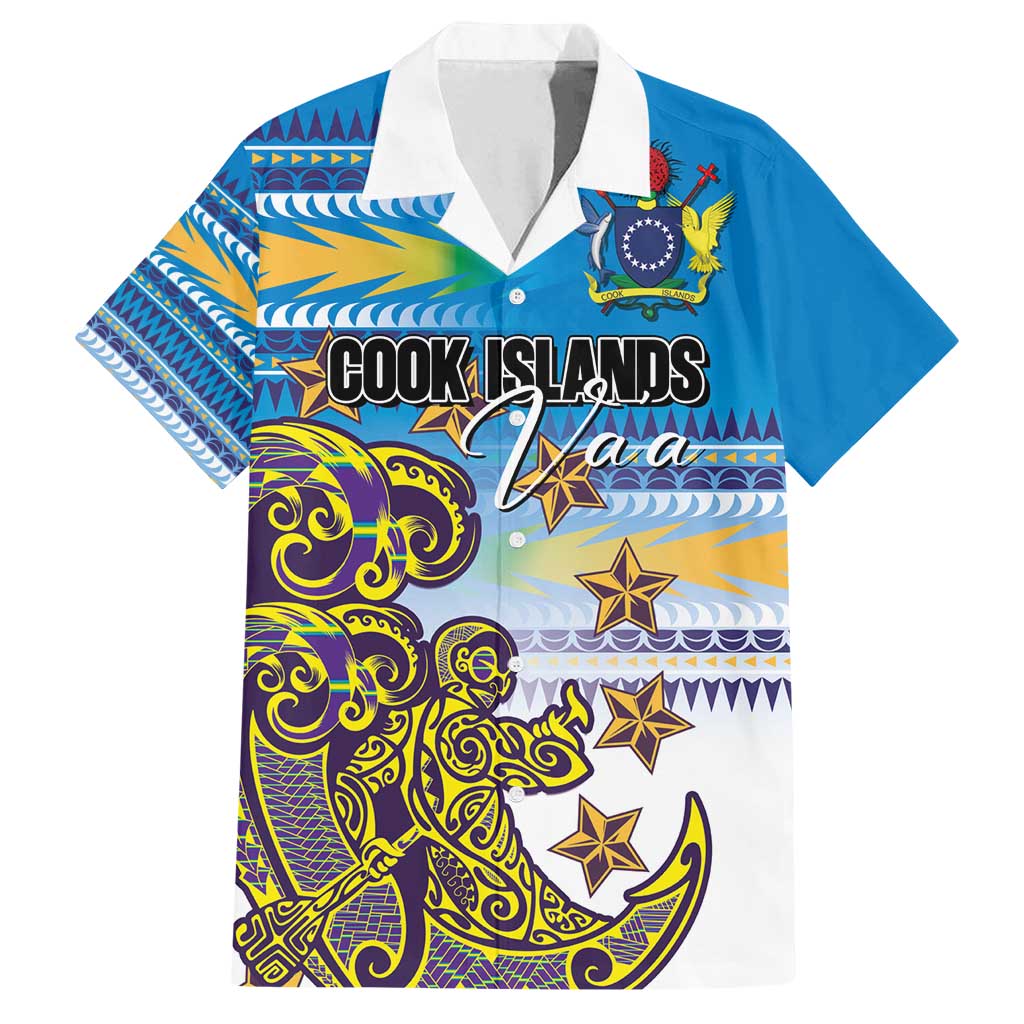 Personalised Cook Islands Va'a Race Family Matching Puletasi and Hawaiian Shirt Te Tatau Tattoos Sporty Style Glory Blue Color - Polynesian Pride