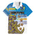 Personalised Cook Islands Va'a Race Family Matching Summer Maxi Dress and Hawaiian Shirt Te Tatau Tattoos Sporty Style Glory Blue Color - Polynesian Pride