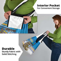 Cook Islands Va'a Race Grocery Bag Te Tatau Tattoos Sporty Style Glory Blue Color - Polynesian Pride