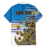 Personalised Cook Islands Va'a Race Hawaiian Shirt Te Tatau Tattoos Sporty Style Glory Blue Color - Polynesian Pride