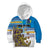 Personalised Cook Islands Va'a Race Kid Hoodie Te Tatau Tattoos Sporty Style Glory Blue Color - Polynesian Pride