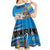 Personalised Cook Islands Va'a Race Kid Short Sleeve Dress Te Tatau Tattoos Sporty Style Glory Blue Color - Polynesian Pride