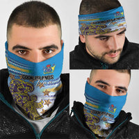 Cook Islands Va'a Race Neck Gaiter Te Tatau Tattoos Sporty Style Glory Blue Color - Polynesian Pride