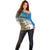 Personalised Cook Islands Va'a Race Off Shoulder Sweater Te Tatau Tattoos Sporty Style Glory Blue Color - Polynesian Pride