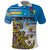Personalised Cook Islands Va'a Race Polo Shirt Te Tatau Tattoos Sporty Style Glory Blue Color - Polynesian Pride