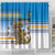 Cook Islands Va'a Race Shower Curtain Te Tatau Tattoos Sporty Style Glory Blue Color - Polynesian Pride