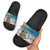 Cook Islands Va'a Race Slide Sandals Te Tatau Tattoos Sporty Style Glory Blue Color - Polynesian Pride
