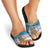 Cook Islands Va'a Race Slide Sandals Te Tatau Tattoos Sporty Style Glory Blue Color - Polynesian Pride