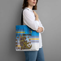 Cook Islands Va'a Race Tote Bag Te Tatau Tattoos Sporty Style Glory Blue Color - Polynesian Pride