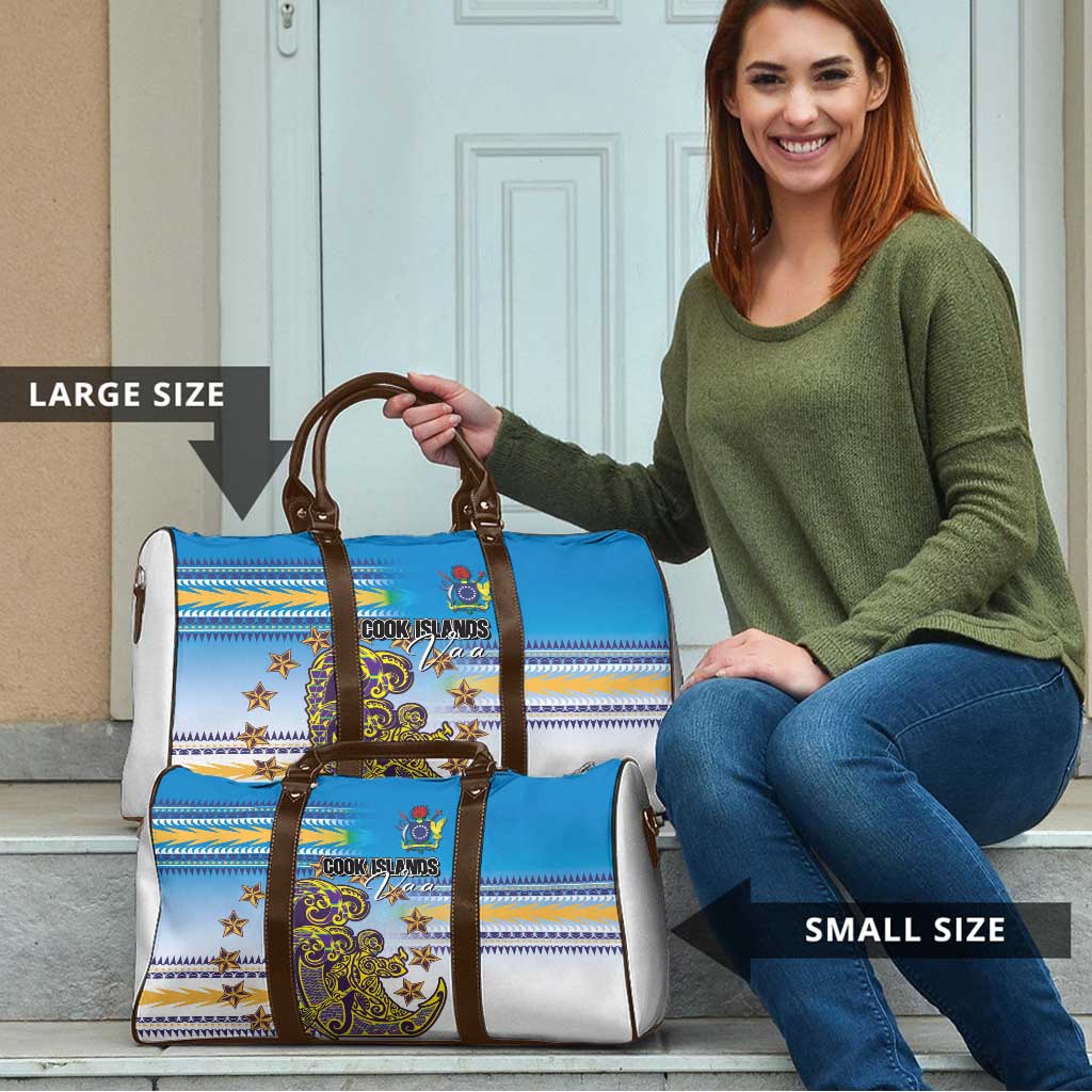 Cook Islands Va'a Race Travel Bag Te Tatau Tattoos Sporty Style Glory Blue Color - Polynesian Pride