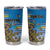 Personalised Cook Islands Va'a Race Tumbler Cup Te Tatau Tattoos Sporty Style Glory Blue Color - Polynesian Pride
