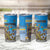 Personalised Cook Islands Va'a Race Tumbler Cup Te Tatau Tattoos Sporty Style Glory Blue Color - Polynesian Pride
