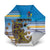 Cook Islands Va'a Race Umbrella Te Tatau Tattoos Sporty Style Glory Blue Color - Polynesian Pride