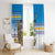 Cook Islands Va'a Race Window Curtain Te Tatau Tattoos Sporty Style Glory Blue Color - Polynesian Pride