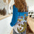 Personalised Cook Islands Va'a Race Women Casual Shirt Te Tatau Tattoos Sporty Style Glory Blue Color - Polynesian Pride