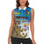 Personalised Cook Islands Va'a Race Women Sleeveless Polo Shirt Te Tatau Tattoos Sporty Style Glory Blue Color - Polynesian Pride