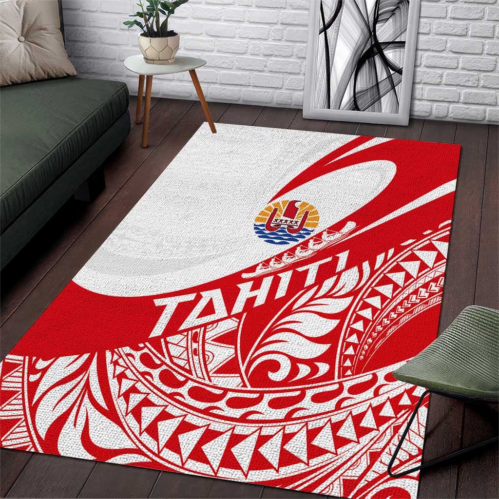Tahiti Va'a Race Area Rug Polynesian Tattoos Sporty Style - Polynesian Pride
