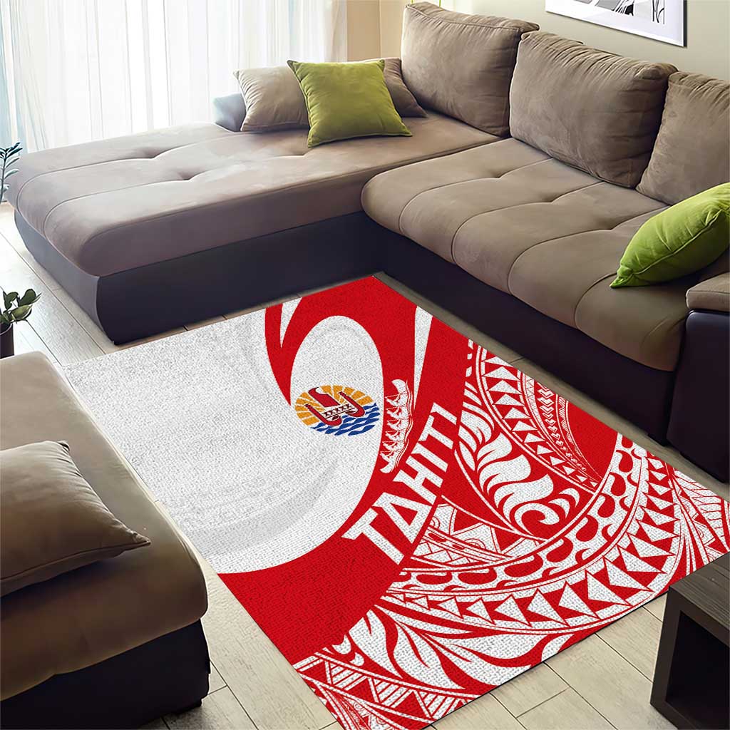 Tahiti Va'a Race Area Rug Polynesian Tattoos Sporty Style - Polynesian Pride