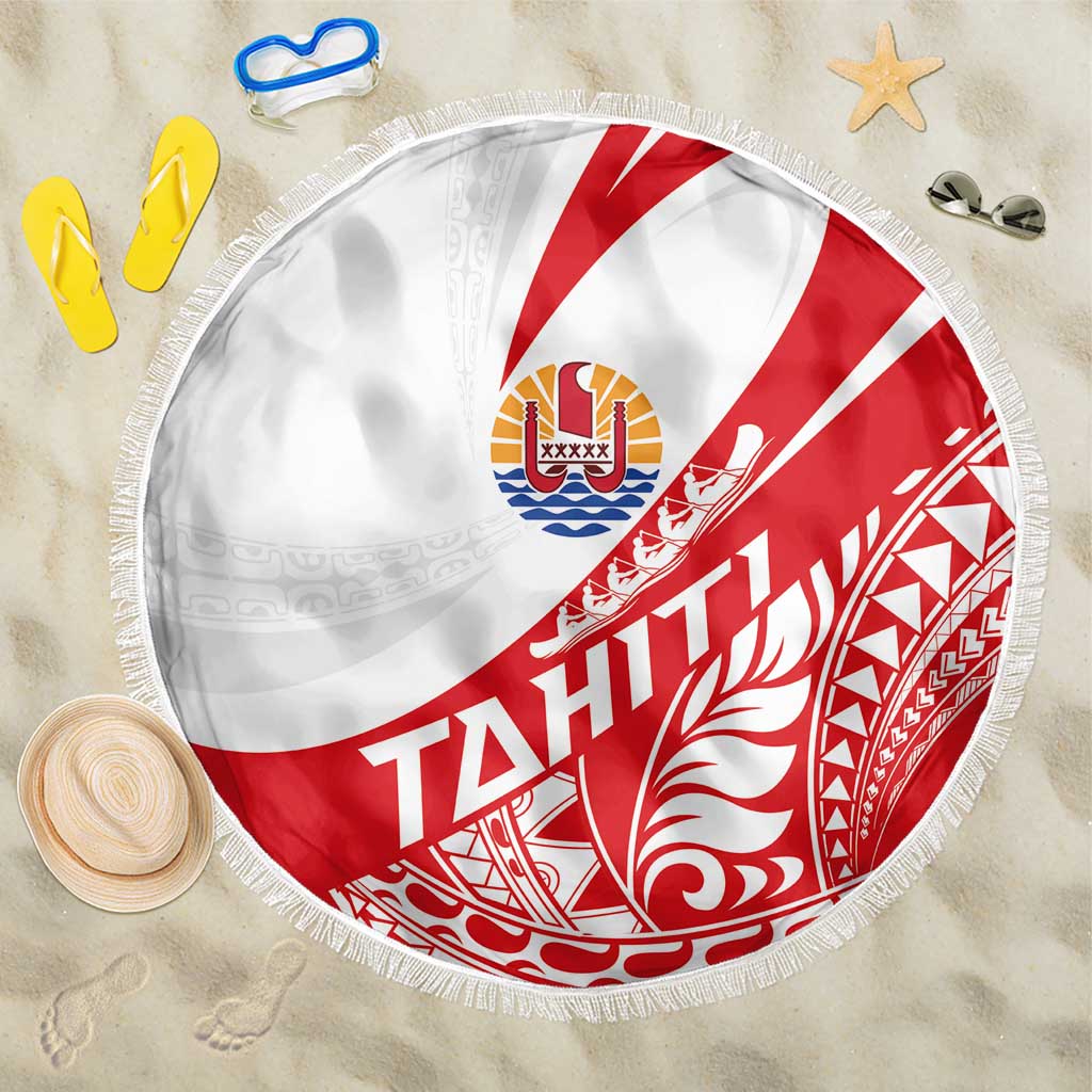 Tahiti Va'a Race Beach Blanket Polynesian Tattoos Sporty Style LT03 One Size 150cm Red - Polynesian Pride