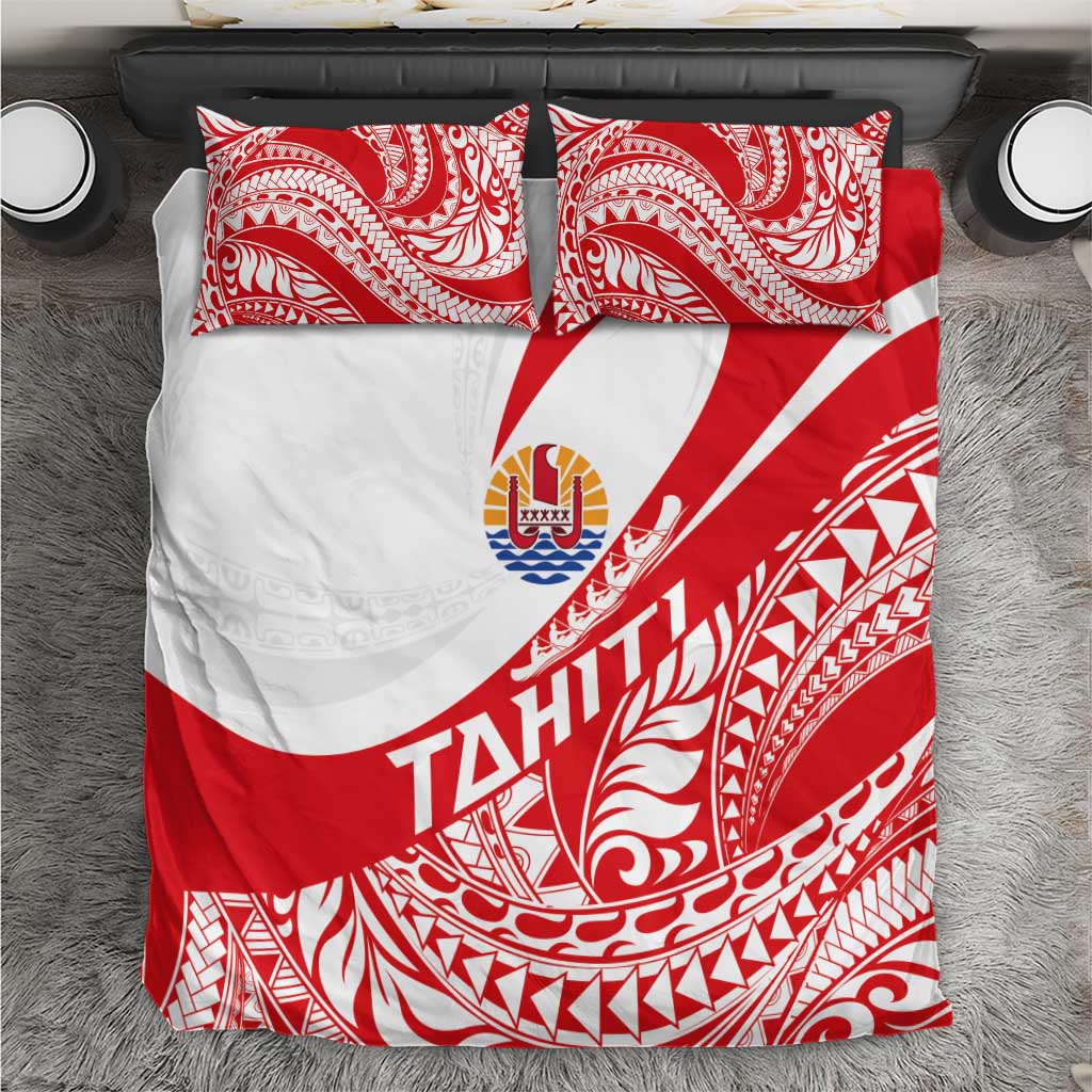 Tahiti Va'a Race Bedding Set Polynesian Tattoos Sporty Style - Polynesian Pride