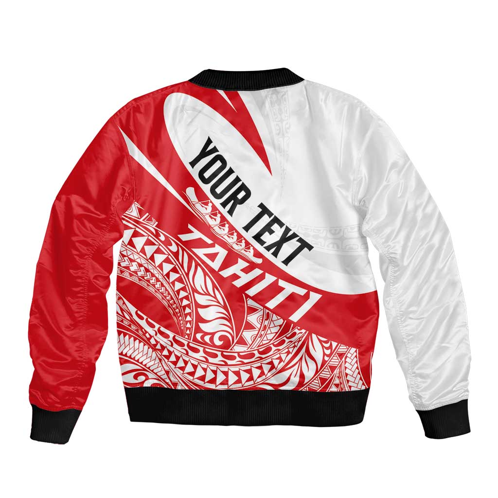 Personalised Tahiti Va'a Race Bomber Jacket Polynesian Tattoos Sporty Style - Polynesian Pride
