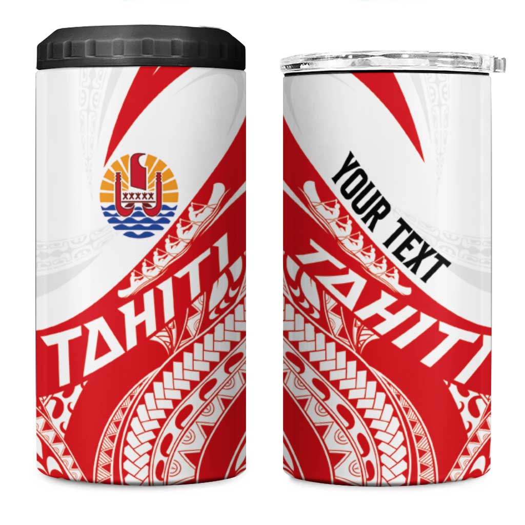 Personalised Tahiti Va'a Race 4 in 1 Can Cooler Tumbler Polynesian Tattoos Sporty Style - Polynesian Pride