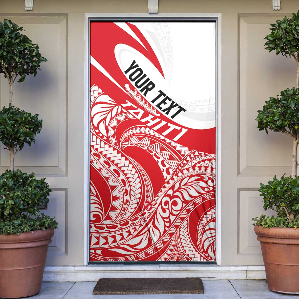 Personalised Tahiti Va'a Race Door Cover Polynesian Tattoos Sporty Style - Polynesian Pride