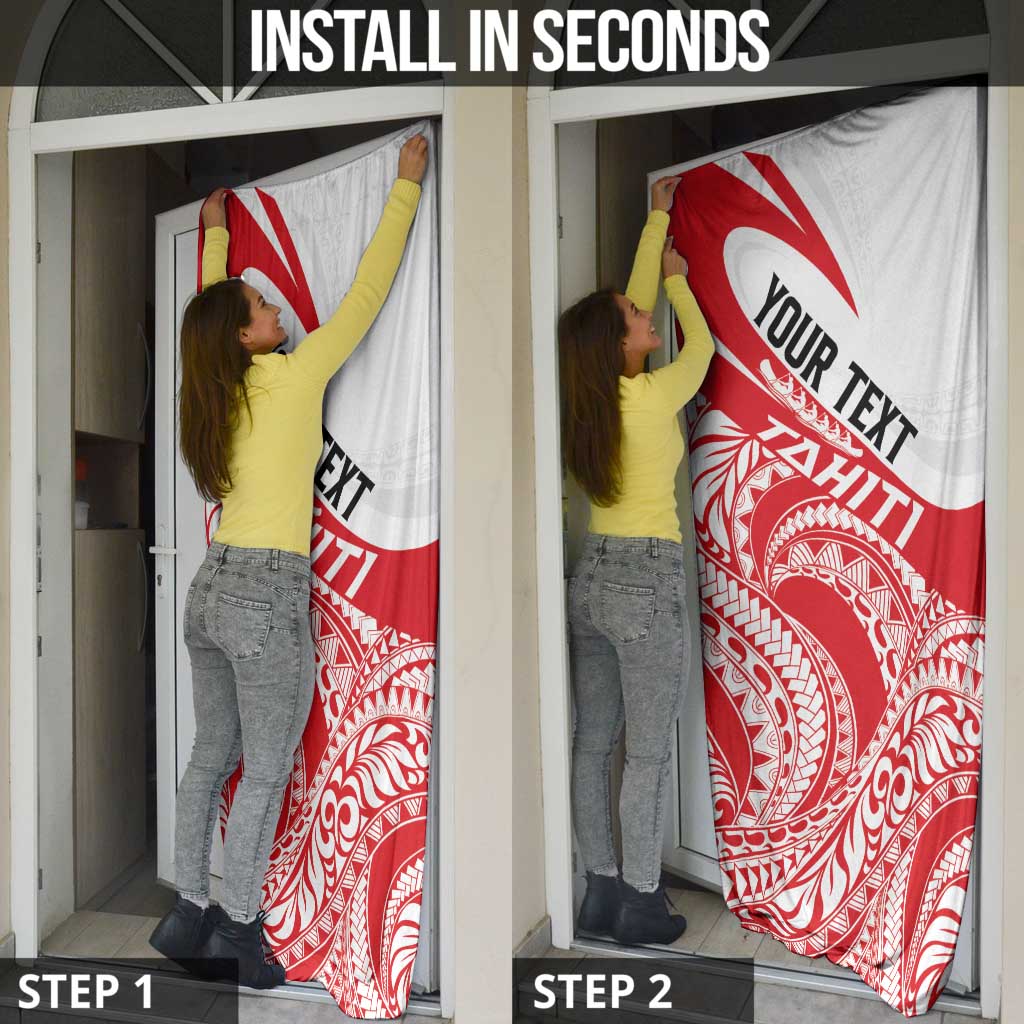 Personalised Tahiti Va'a Race Door Cover Polynesian Tattoos Sporty Style - Polynesian Pride