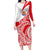 Personalised Tahiti Va'a Race Family Matching Long Sleeve Bodycon Dress and Hawaiian Shirt Polynesian Tattoos Sporty Style - Polynesian Pride
