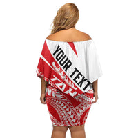 Personalised Tahiti Va'a Race Family Matching Off Shoulder Short Dress and Hawaiian Shirt Polynesian Tattoos Sporty Style - Polynesian Pride