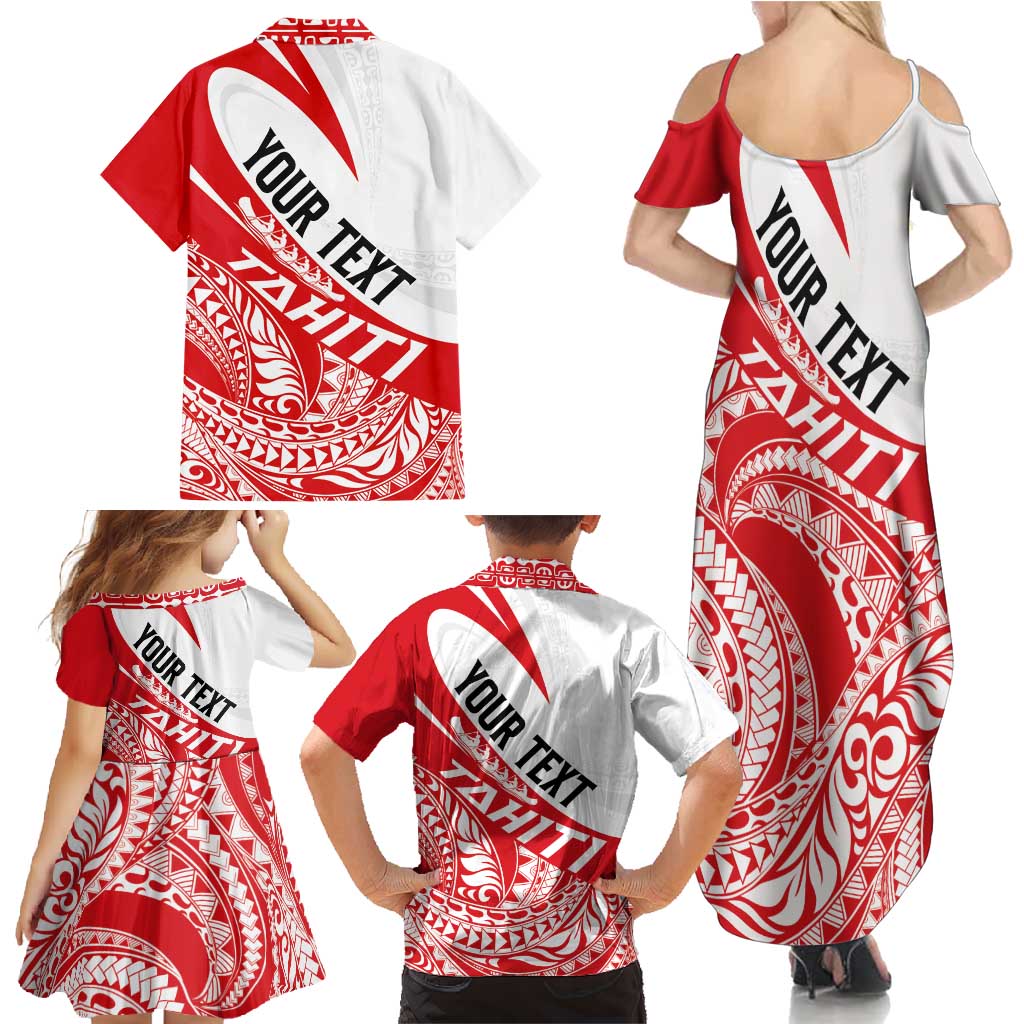 Personalised Tahiti Va'a Race Family Matching Summer Maxi Dress and Hawaiian Shirt Polynesian Tattoos Sporty Style - Polynesian Pride