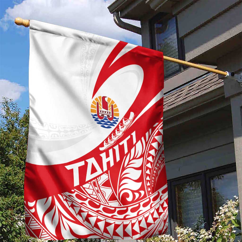 Tahiti Va'a Race Garden Flag Polynesian Tattoos Sporty Style - Polynesian Pride