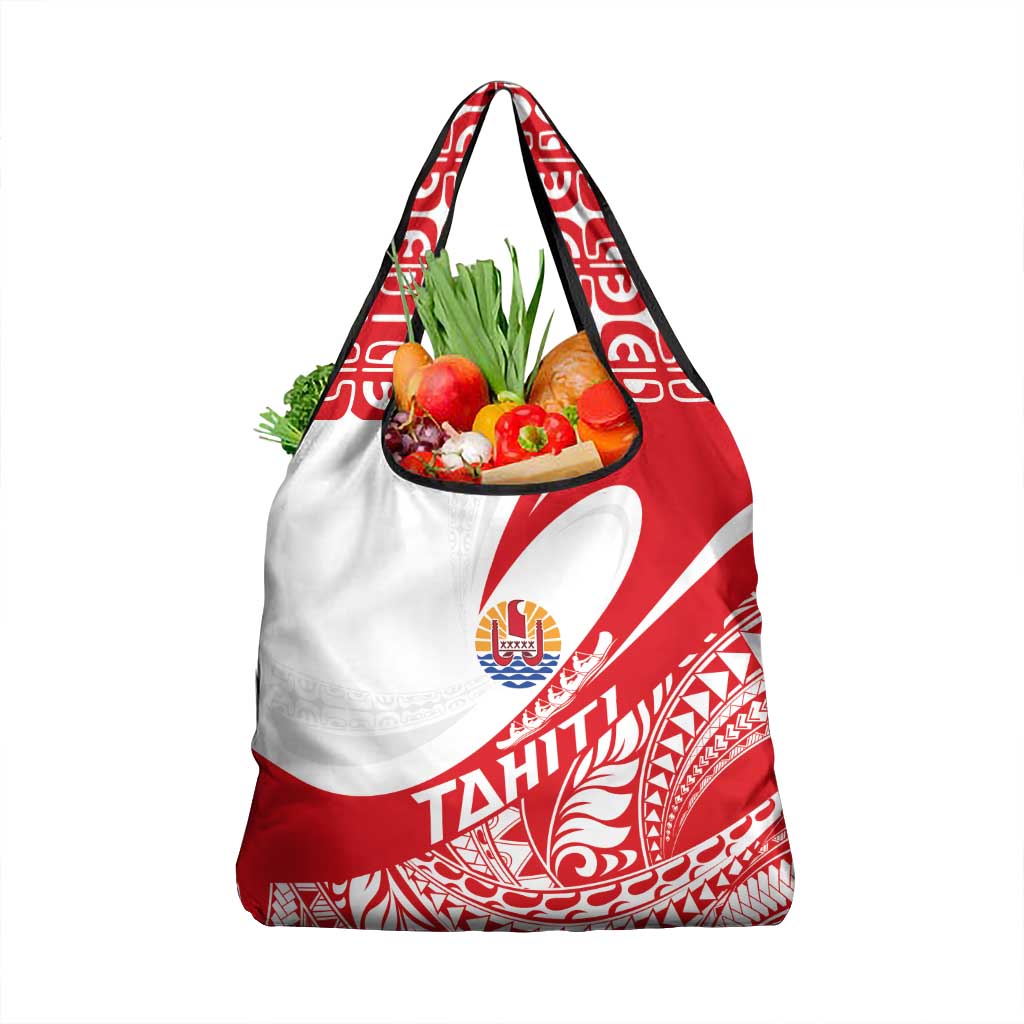 Tahiti Va'a Race Grocery Bag Polynesian Tattoos Sporty Style LT03 1-pack One Size Red - Polynesian Pride