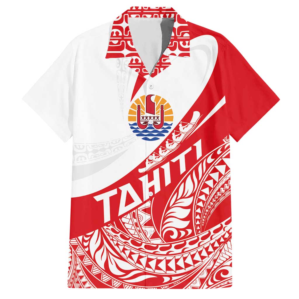 Personalised Tahiti Va'a Race Hawaiian Shirt Polynesian Tattoos Sporty Style LT03 Red - Polynesian Pride