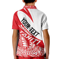 Personalised Tahiti Va'a Race Kid Polo Shirt Polynesian Tattoos Sporty Style - Polynesian Pride