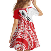 Personalised Tahiti Va'a Race Kid Short Sleeve Dress Polynesian Tattoos Sporty Style - Polynesian Pride
