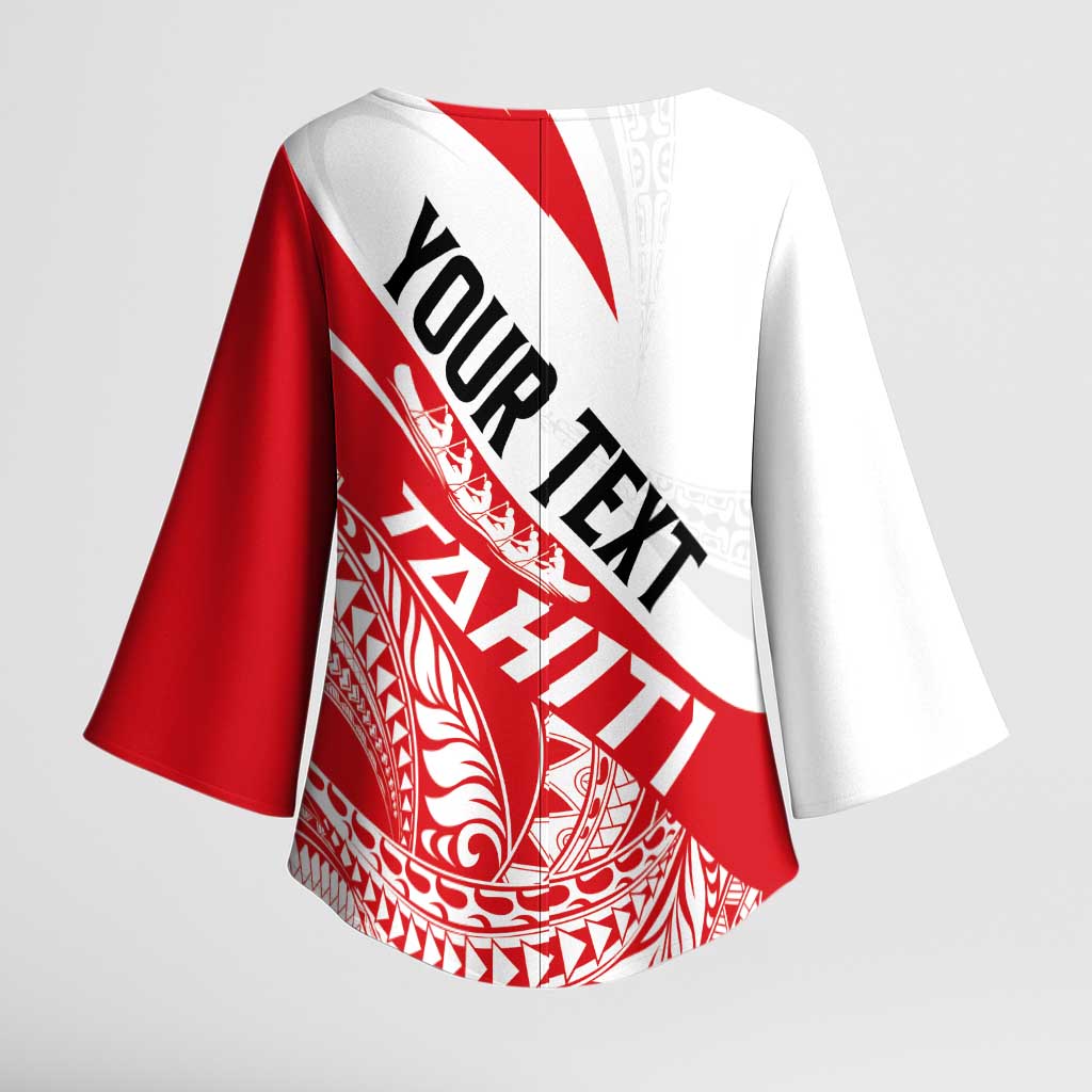 Personalised Tahiti Va'a Race Kimono Sleeve Blouse Polynesian Tattoos Sporty Style - Polynesian Pride