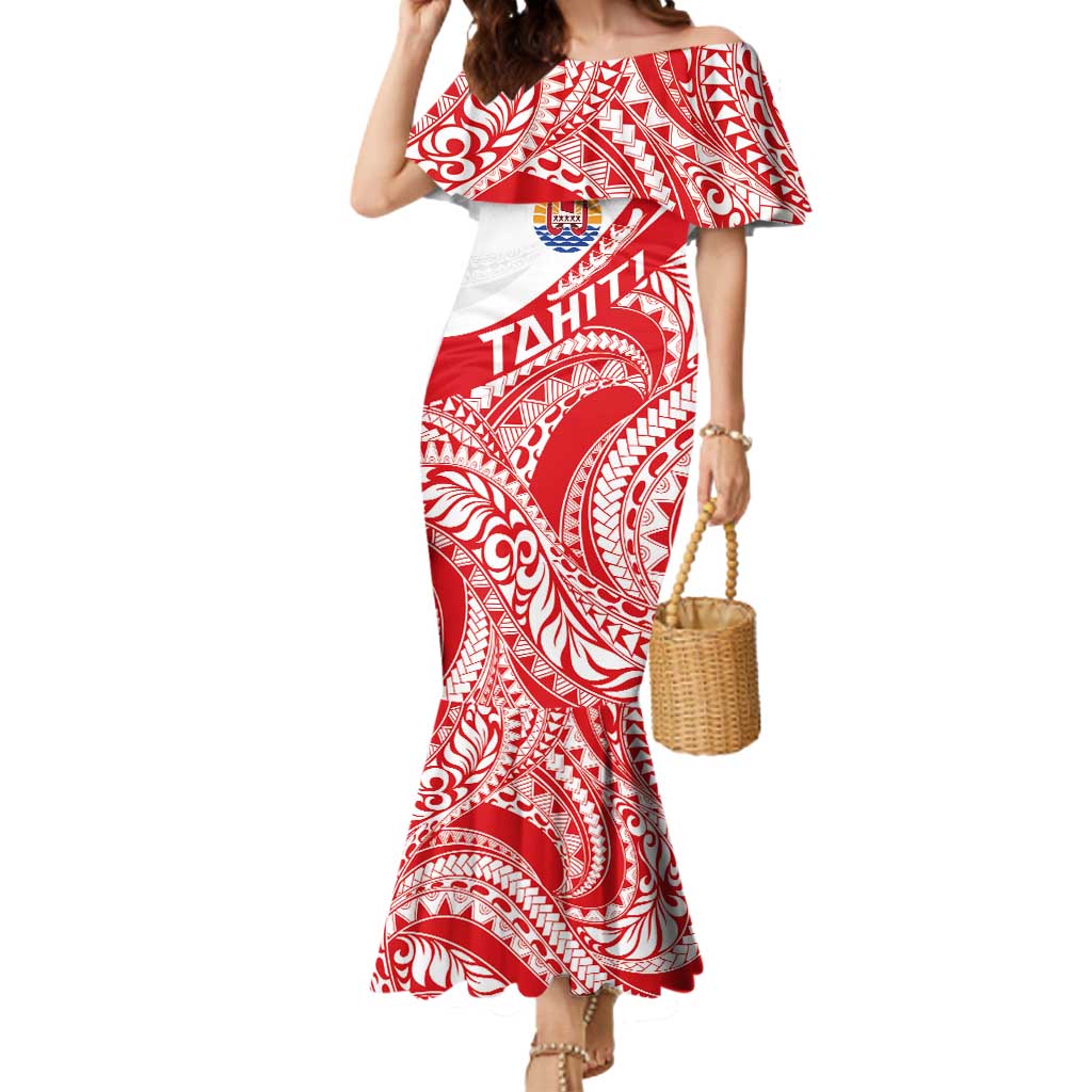 Personalised Tahiti Va'a Race Mermaid Dress Polynesian Tattoos Sporty Style - Polynesian Pride