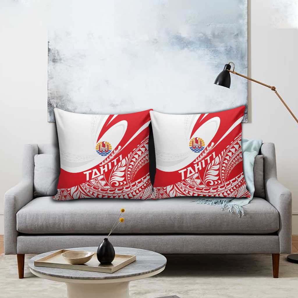 Tahiti Va'a Race Pillow Cover Polynesian Tattoos Sporty Style - Polynesian Pride