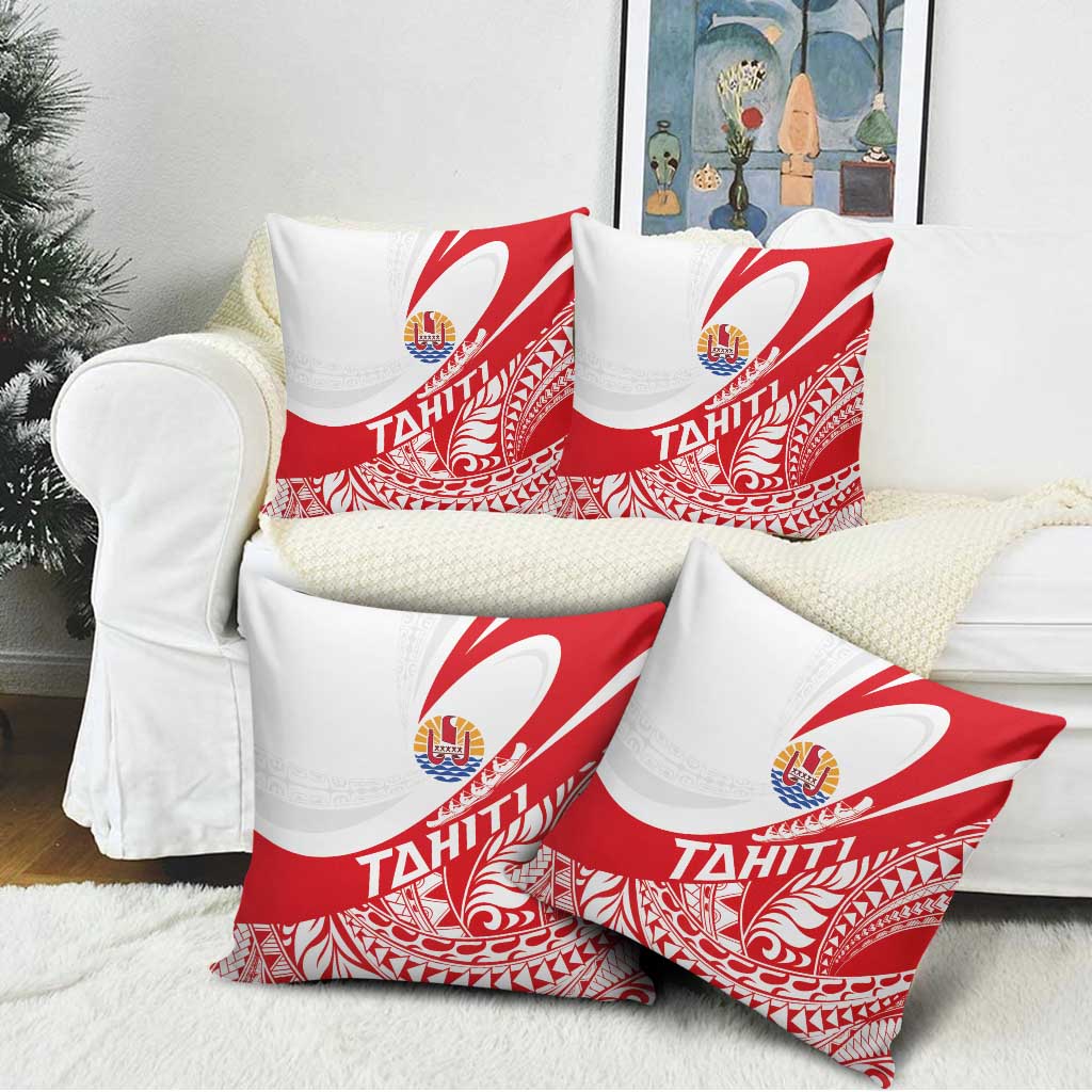 Tahiti Va'a Race Pillow Cover Polynesian Tattoos Sporty Style - Polynesian Pride