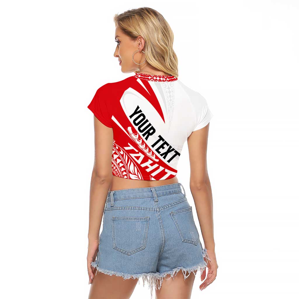 Personalised Tahiti Va'a Race Raglan Cropped T Shirt Polynesian Tattoos Sporty Style - Polynesian Pride