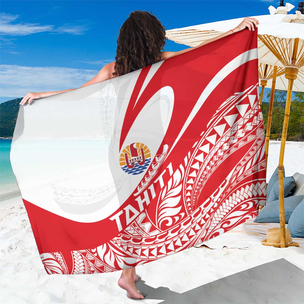 Tahiti Va'a Race Sarong Polynesian Tattoos Sporty Style LT03 One Size 44 x 66 inches Red - Polynesian Pride